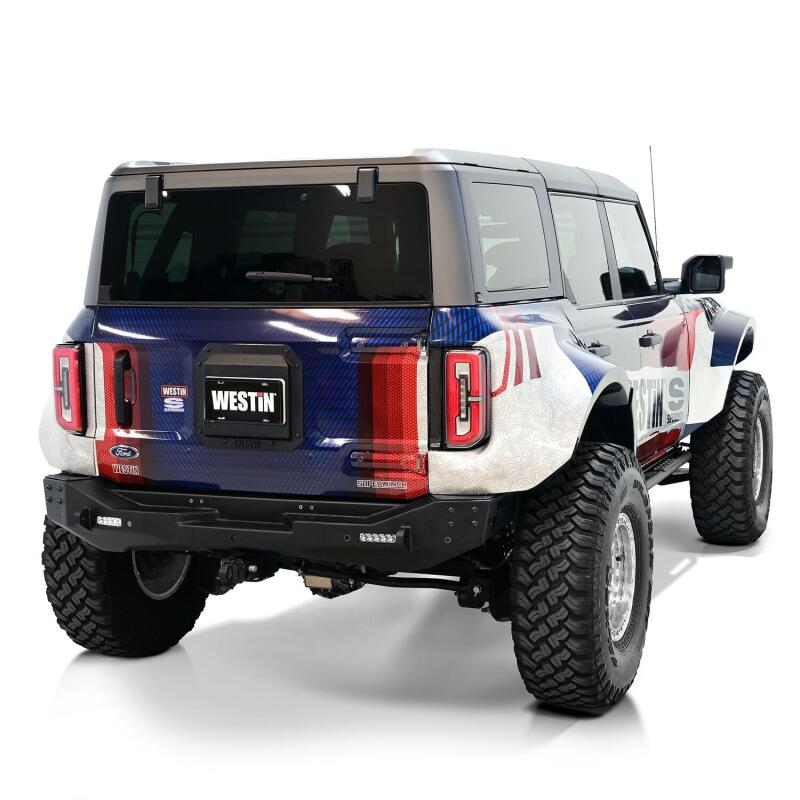 WES Tire Carrier - Westin 21-25 Ford Bronco (Excl. Sport) Spare Tire Delete Plate - Tex. Blk