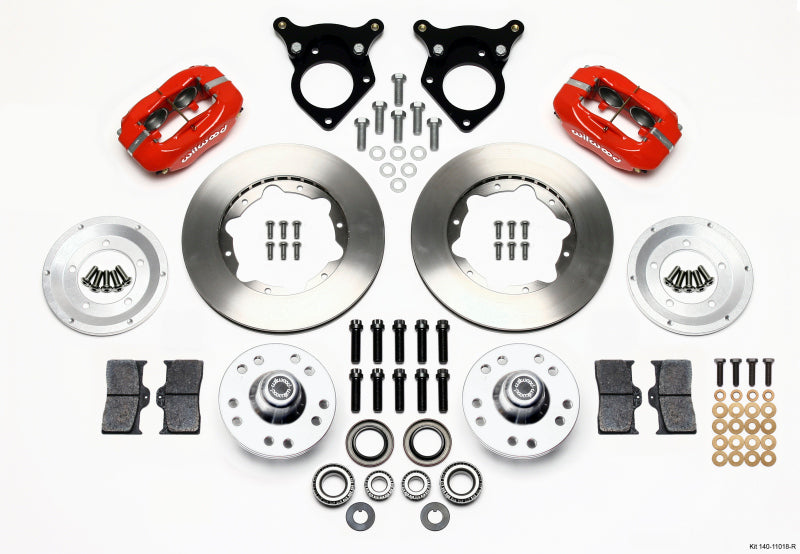 WIL Dynalite Brake Kit - Wilwood Forged Dynalite Front Kit 11.00in Red 87-93 Mustang 5 Lug