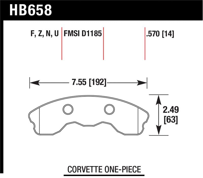 HAWK HPS Brake Pad Sets - Hawk 06-10 Chevy Corvette (Improved Pad Design) Front HPS Street Brake Pads