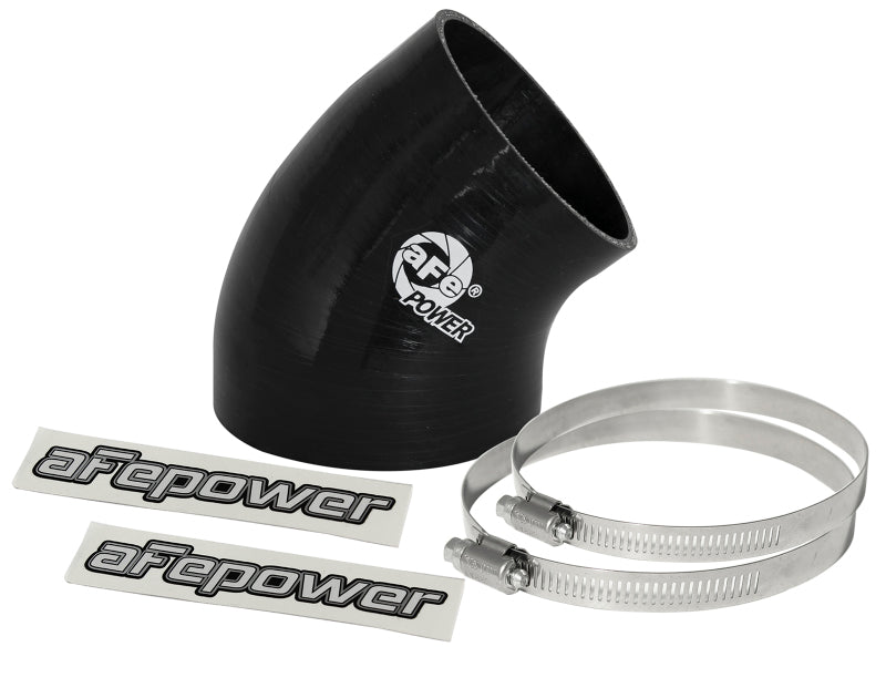 AFE Elbow Reducing Couplers - aFe MagnumFORCE Cold Air Int Sys Spare Parts Kit (4-3.5in ID x 40 Deg) Elbow Reducing Coupler - Blk