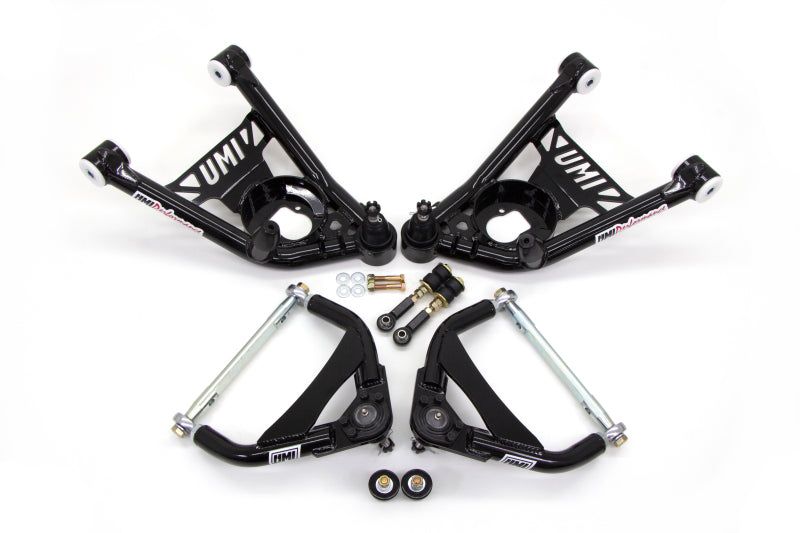 UMI Control Arm Kits - UMI Performance 64-72 GM A-Body Tubular Upper & Lower Front A-Arm Kit- Delrin Bushings