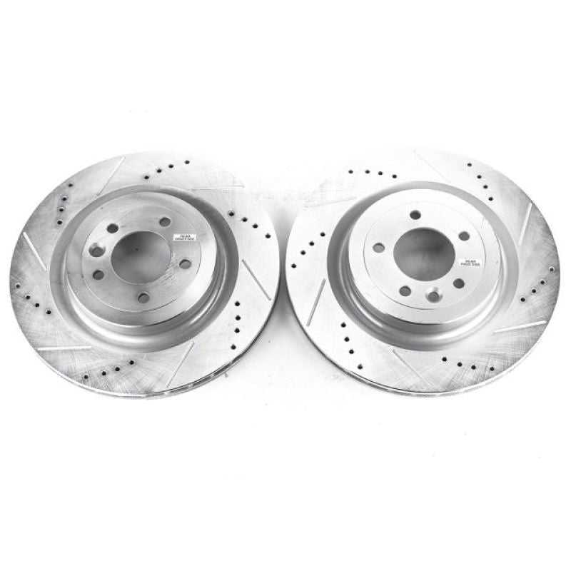 PSB Evolution Drill/Slot Rotor - Power Stop 13-18 Land Rover Range Rover Rear Evolution Drilled & Slotted Rotors - Pair