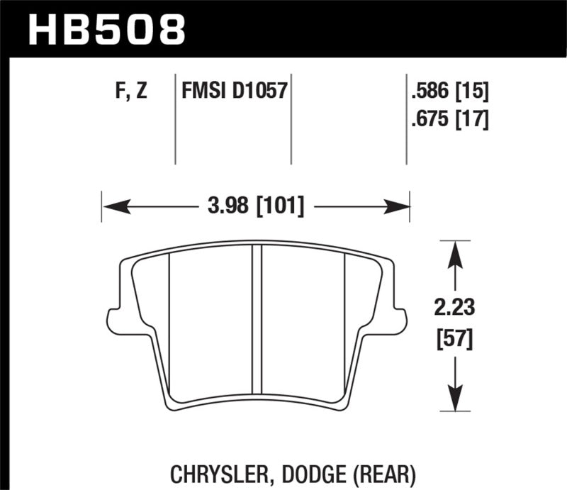 HAWK HPS 5.0 Brake Pad Sets - Hawk 05-10 Chrysler 300 (except SRT8) / 08-10 Dodge Challenger SE/RT HPS 5.0 Brake Pads