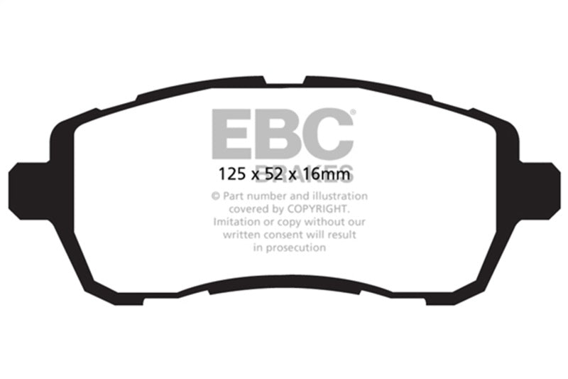 EBC Yellowstuff Brake Pad Sets - EBC 10+ Ford Fiesta 1.6L (Excl ST) Yellowstuff Front Brake Pads