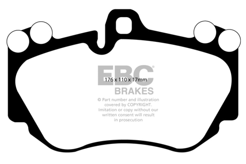 EBC Extra Duty Brake Pad Sets - EBC 05-07 Porsche Cayenne 4.5 (380mm Rotors) Extra Duty Front Brake Pads