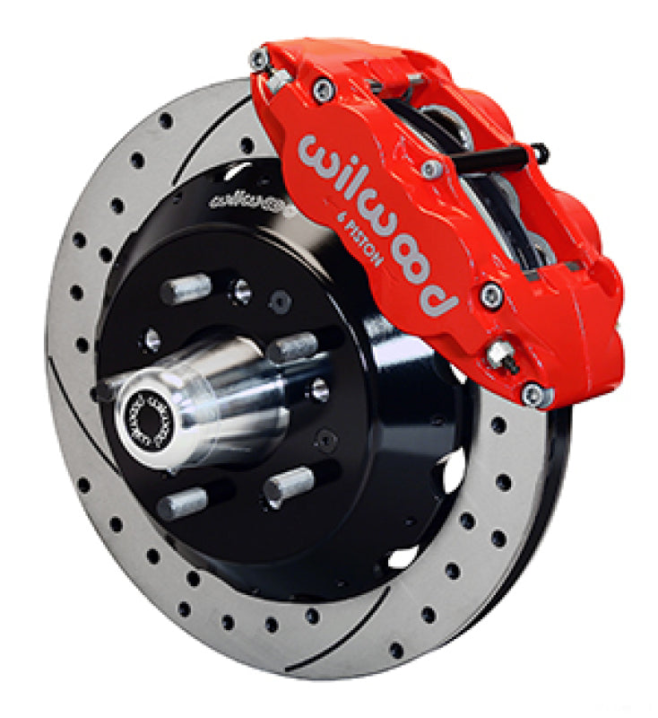 WIL Superlite Brake Kit - Wilwood 69-70 Chevy Impala W/ Disc Or Drum 69-82 Corvette FNSL6R 12.88 in GT Rotor Drilled Red