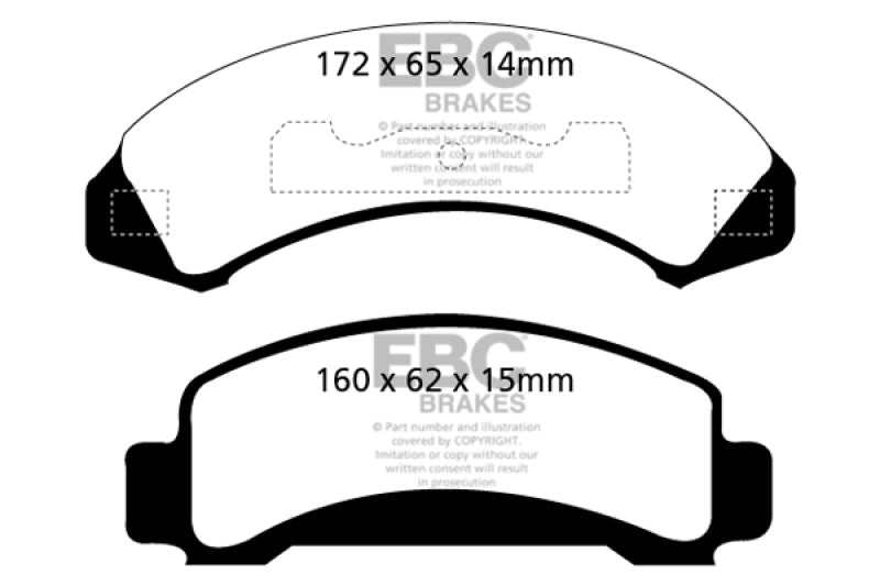 EBC Ultimax2 Brake Pad Sets - EBC 87-88 Ford Aerostar 2.3 Ultimax2 Front Brake Pads