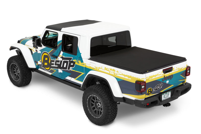 BES Supertop Tonneau Covers - Bestop 20-26 Jeep Gladiator 5 Ft Bed Supertop Required Supertop Truck 2 Tonneau (Blk Diamond)