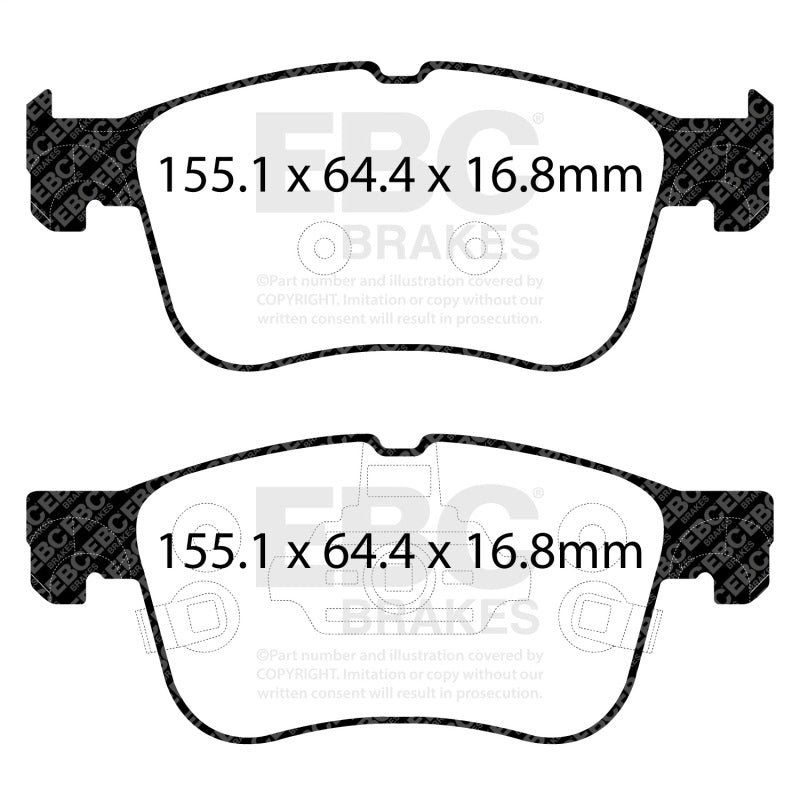 EBC Greenstuff Brake Pad Sets - EBC 2021+ Ford Bronco Sport 1.5T Greenstuff Front Brake Pads