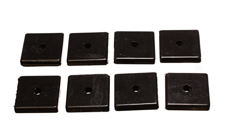 ES Poly Pads - Black - Energy Suspension Square Pad Set 2-1/16in Length x 2-1/16in Width x 3/8in Hole ID x 3/8in H-Black