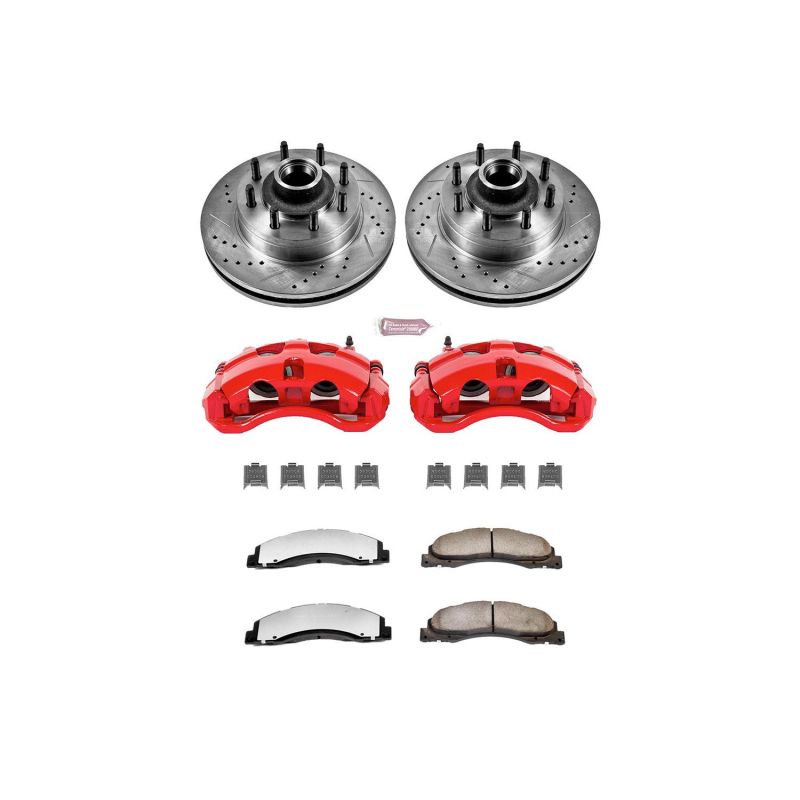 PSB Evolution Drill/Slot Rotor - Power Stop 08-14 Ford E-150 Front Z36 Truck & Tow Kit w/Cals