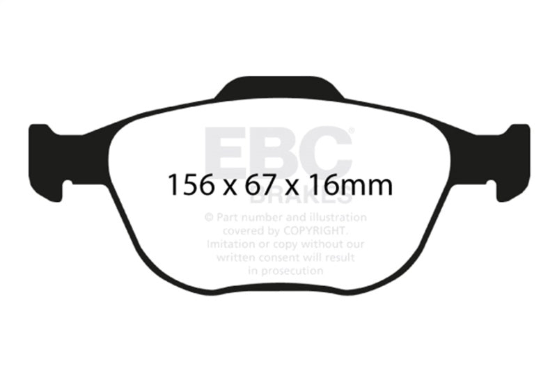 EBC Ultimax2 Brake Pad Sets - EBC 02-04 Ford Focus 2.0 SVT Ultimax2 Front Brake Pads