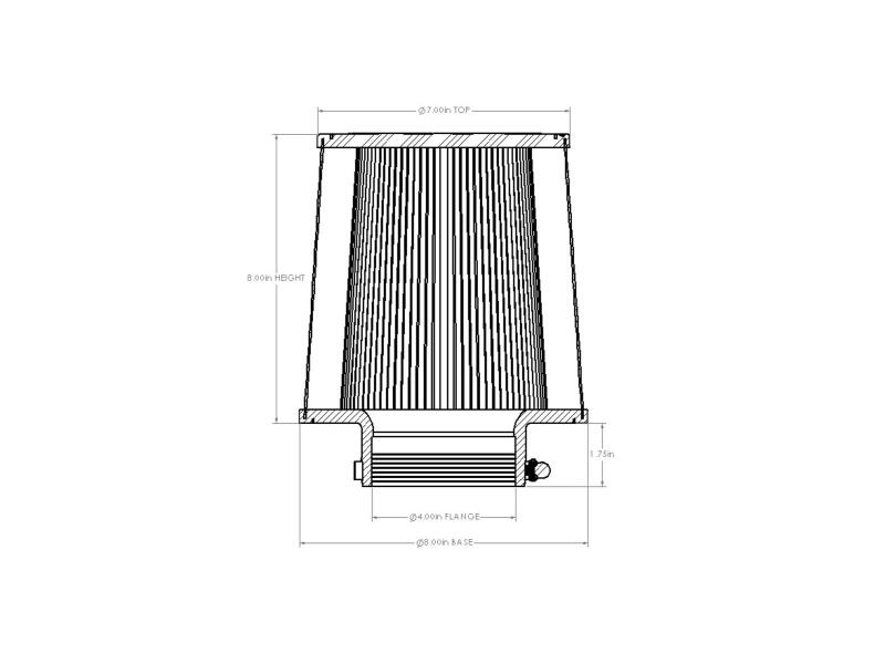 AFE Universal D2 Dura Dry Air Filter - aFe Magnum FORCE Intake Replacement Air Filter w/ D2 Dura-Dry Media 4in F x 8in B x 7in T x 8inH