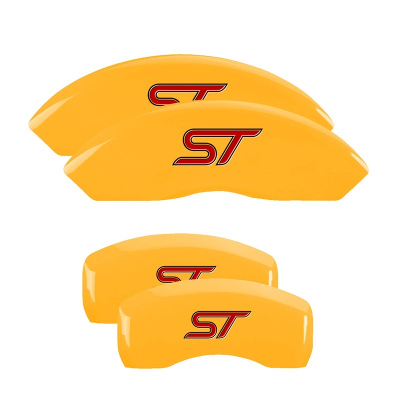 MGP Caliper Covers 4 Logo - MGP 4 Caliper Covers Engraved Front & Rear No bolts/ST Yellow finish black ch