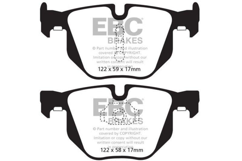 EBC Greenstuff Brake Pad Sets - EBC 10-14 BMW X5 3.0 Turbo (35) Greenstuff Rear Brake Pads