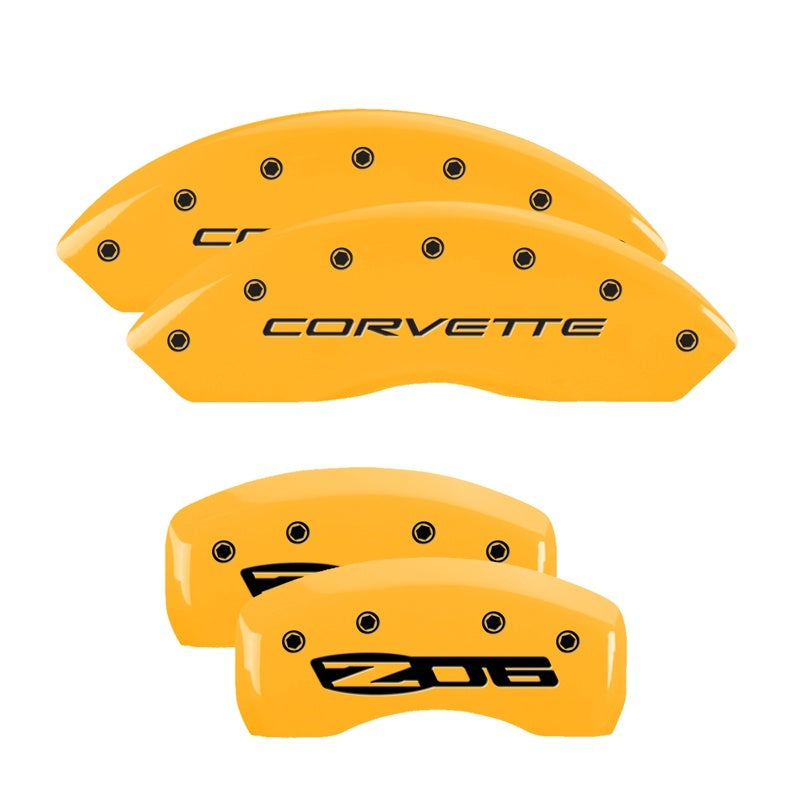 MGP Caliper Covers 4 Logo - MGP 4 Caliper Covers Engraved Front C5/Corvette Engraved Rear C5/Z06 Yellow finish black ch