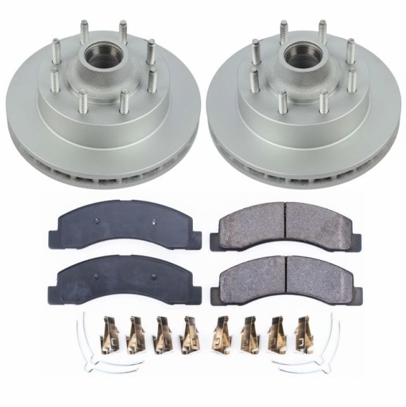 PSB Evolution Coated Rotor - Power Stop 99-02 Ford F-350 Super Duty Front Z17 Coated Brake Kit