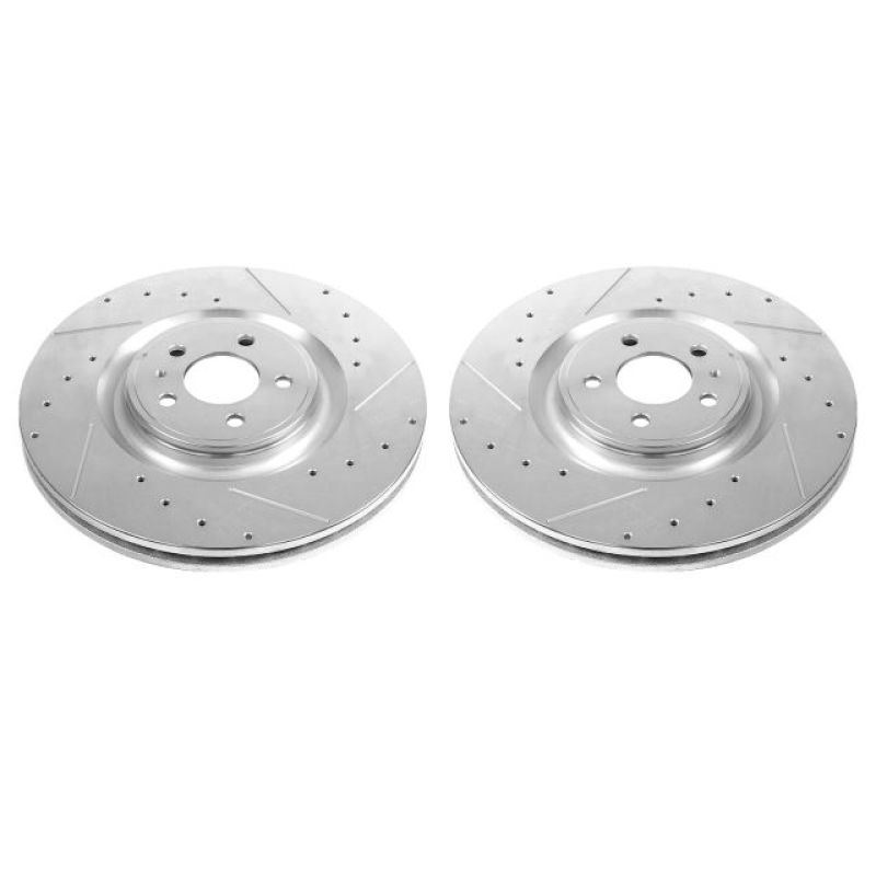 PSB Evolution Drill/Slot Rotor - Power Stop 13-14 Ford Mustang Front Drilled & Slotted Rotor - Pair