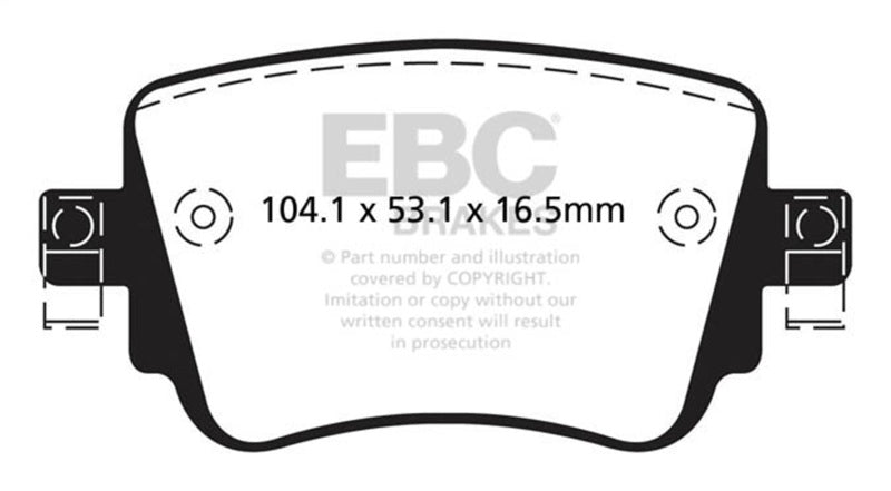EBC Ultimax2 Brake Pad Sets - EBC 15-21 Volkswagen GTi 2.0 Turbo Ultimax2 Rear Brake Pads