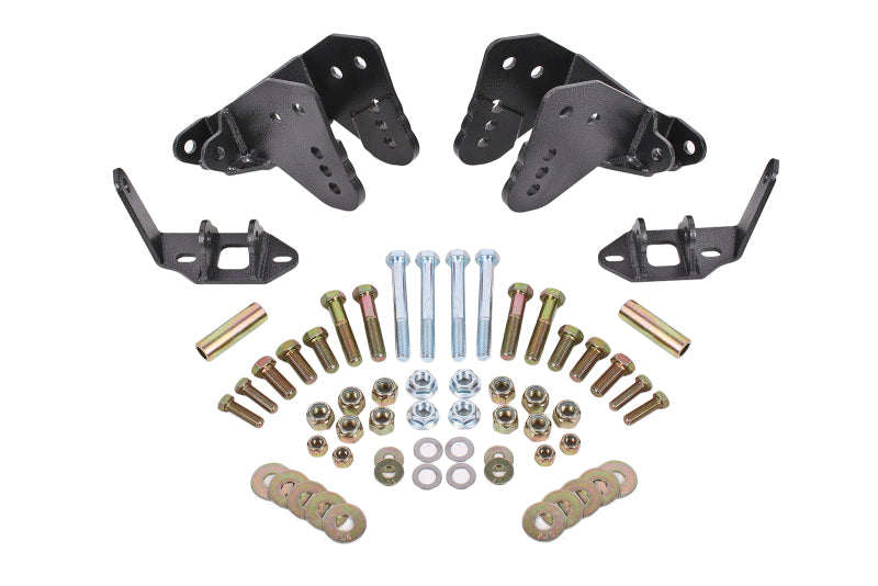 BMR Coilover Conversion Mounts - BMR 78-87 G-Body Rear Coilover Conversion Kit w/ Control Arm Bracket - Black Hammertone