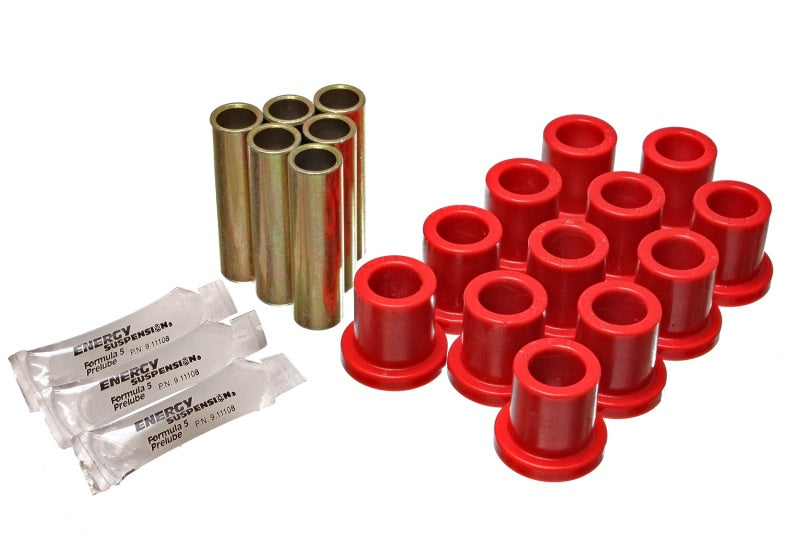 ES Spring/Shackle Bush - Red - Energy Suspension 57-72 Ford F-100 / F-150 Rear 2WD Red Spring and Shackle Set