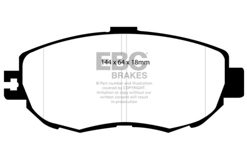EBC Yellowstuff Brake Pad Sets - EBC 93-94 Lexus LS400 4.0 Yellowstuff Front Brake Pads