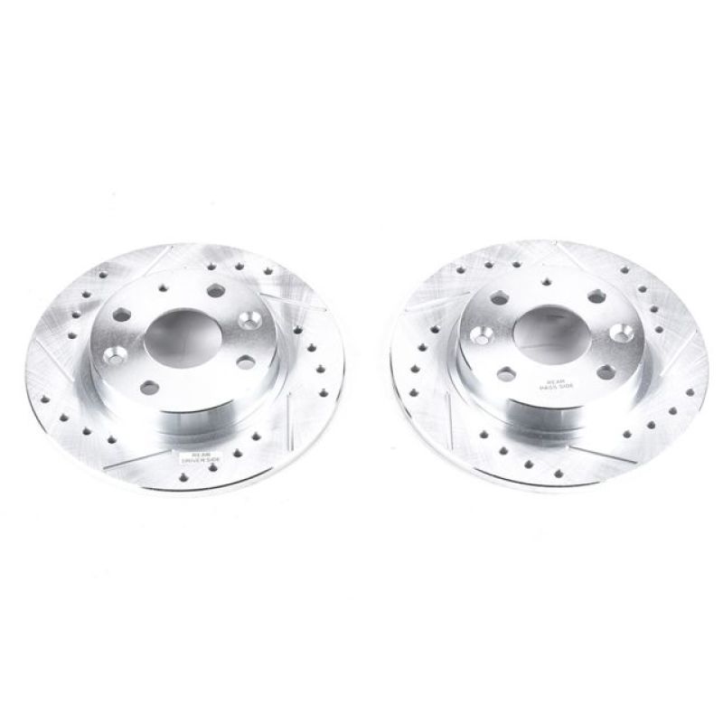 PSB Evolution Drill/Slot Rotor - Power Stop 90-93 Mazda Miata Rear Evolution Drilled & Slotted Rotors - Pair