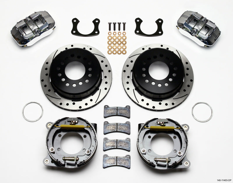 WIL Dynapro Brake Kit - Wilwood Dynapro Low-Profile 11.00in P-Brake Kit Drill-Pol Small Ford 2.50in Offset