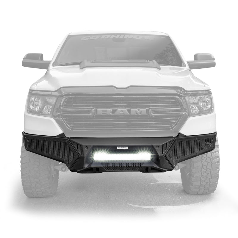 GOR Element Bumper - Go Rhino 19-24 Ram 1500 (Excl. Rebel/Warlock/TRX) Element Front Bumper w/Pwr Bar - Tex. Blk