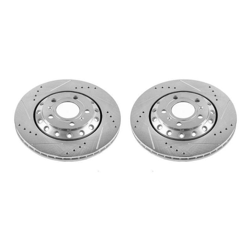 PSB Evolution Drill/Slot Rotor - Power Stop 03-10 Audi A8 Quattro Rear Evolution Drilled & Slotted Rotors - Pair