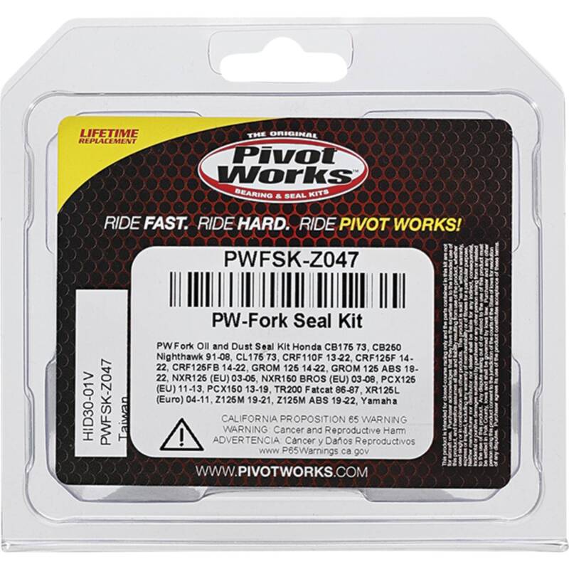PIV Fork Seal Kit - Pivot Works 13-23 Honda CRF110F Fork Oil & Dust Seal Kit