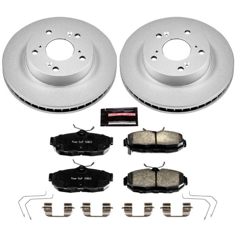 PSB Z17 Evolution Coated Kit - Power Stop 12-15 Honda Civic Front Z17 Evolution Geomet Coated Brake Kit