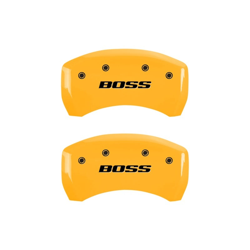 MGP Caliper Covers 2 Logo - MGP Rear set 2 Caliper Covers Engraved Rear Boss Yellow finish black ch