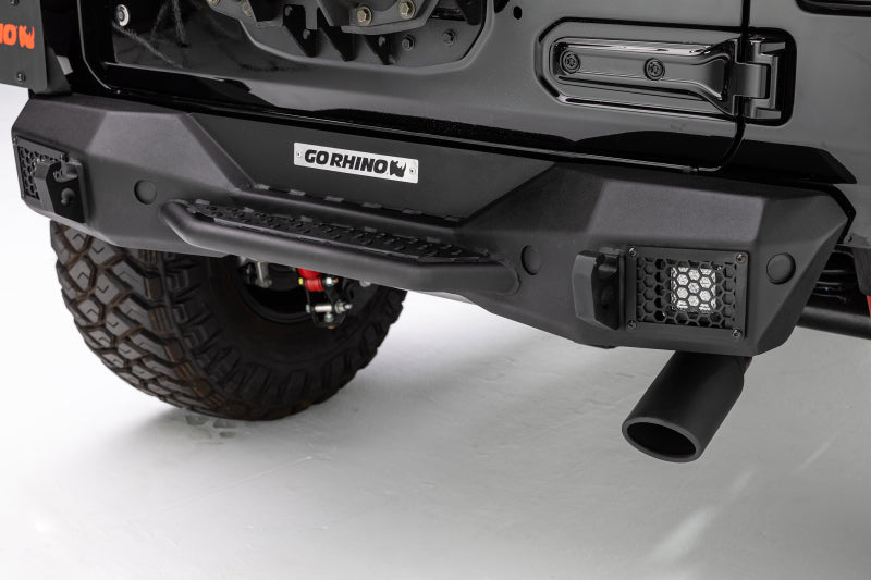 GOR Rockline Bumper - Go Rhino 18-20 Jeep Wrangler JL/JLU Rockline Rear Stubby Bumper
