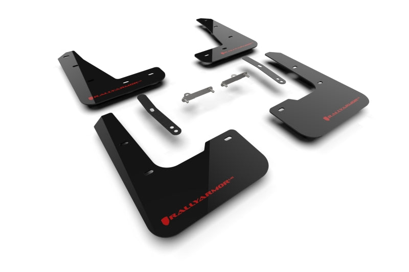 RAL UR Blk Flap/Rd Logo - Rally Armor 2024-25 Hyundai Elantra N/N Line Black Mud Flap w/Red Logo