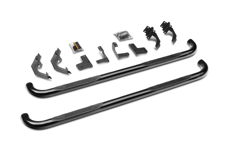 GOR Steps - 4000 - Blk - Go Rhino 15-20 Ford F-150 4000 Series SideSteps - Cab Length - Black