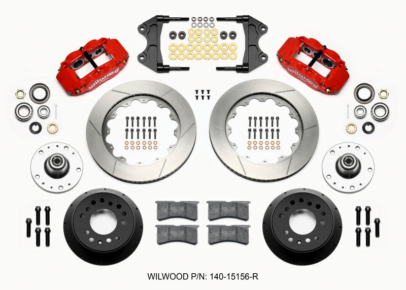 WIL Superlite Brake Kit - Wilwood Narrow Superlite 6R Front Hub Kit 14.00in Red WWE ProSpindle (5x4.75in 5x5.00in Hub)