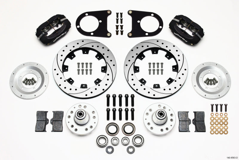 WIL Dynalite Brake Kit - Wilwood Forged Dynalite Front Kit 12.19in Drilled 37-48 Ford Psgr. Car Spindle