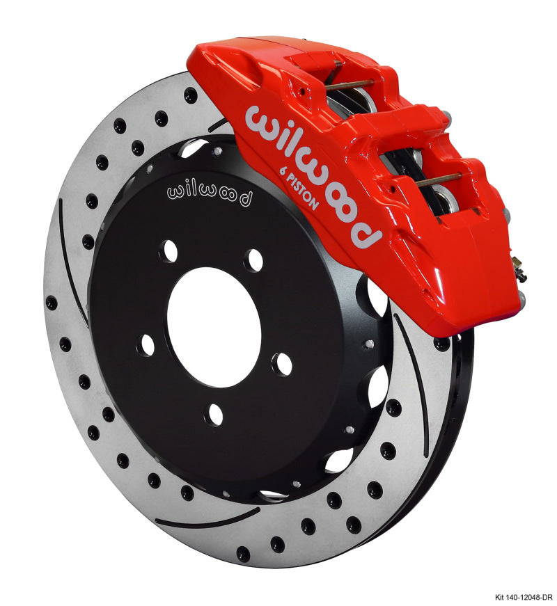 WIL Dynapro Brake Kit - Wilwood Dynapro 6 Front Kit 12.88 x 1.00 Drilled Red