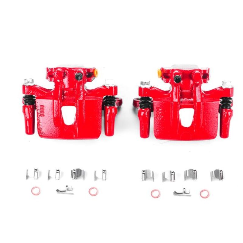 PSB Red Calipers - Power Stop 04-08 Mitsubishi Endeavor Rear Red Calipers w/Brackets - Pair