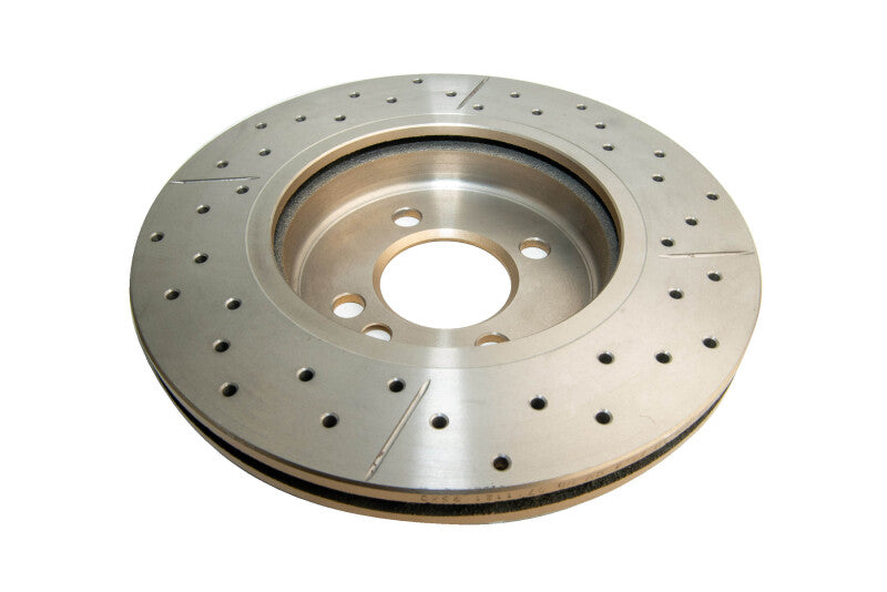 DBA Street Slot&Drill Rotors - DBA 02-06 Mini Cooper Front Street Series Drilled & Slotted Rotor w/Gold Hat