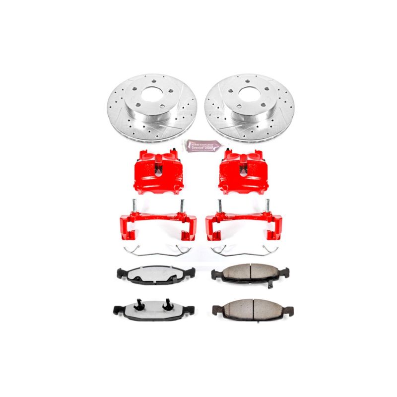 PSB Z36 Truck & Tow Kit w/Cals - Power Stop 99-02 Jeep Grand Cherokee Front Z36 Truck & Tow Brake Kit w/Calipers