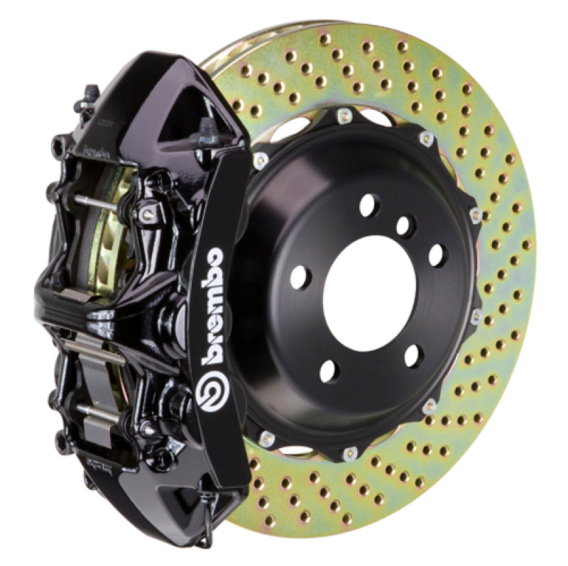 BRB Big Brake Kits - Brembo 05-10 Jetta GLI Front GT BBK 4 Piston Cast 2pc 355x32 2pc Rotor Drilled-Black