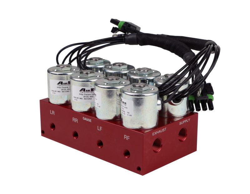 RID Air Compressor Components - Ridetech 4-Way Big Red Air valve Fittings Not Included