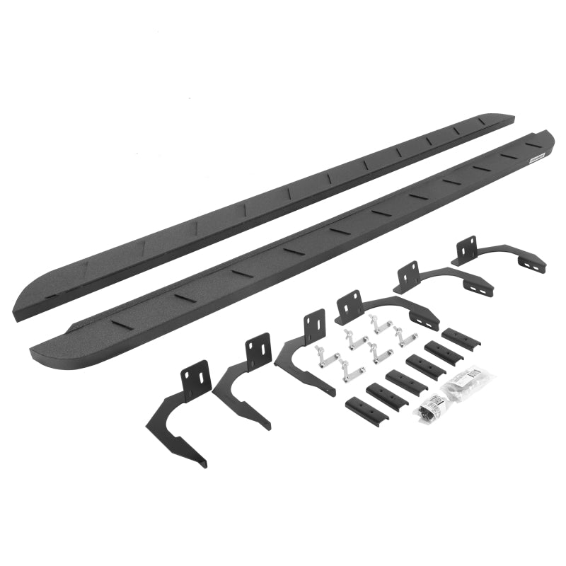 GOR RB10 Slim Running Boards - Go Rhino 10-22 Ram 2500/3500HD Crew Cab 4DR RB10 Slim Running Boards Kit (w/Brackets) - Bedliner Ct