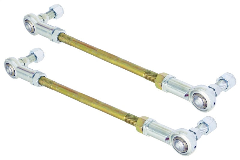 ROK Sway Bar Endlinks - RockJock Adjustable Sway Bar End Link Kit 8 1/2in Long Rods w/ Heims and Jam Nuts pair