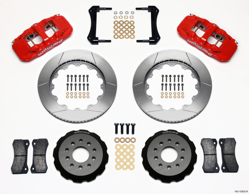 WIL Aero Brake Kit - Wilwood AERO6 Front Hat Kit 14.00 Red 2005-2014 Mustang