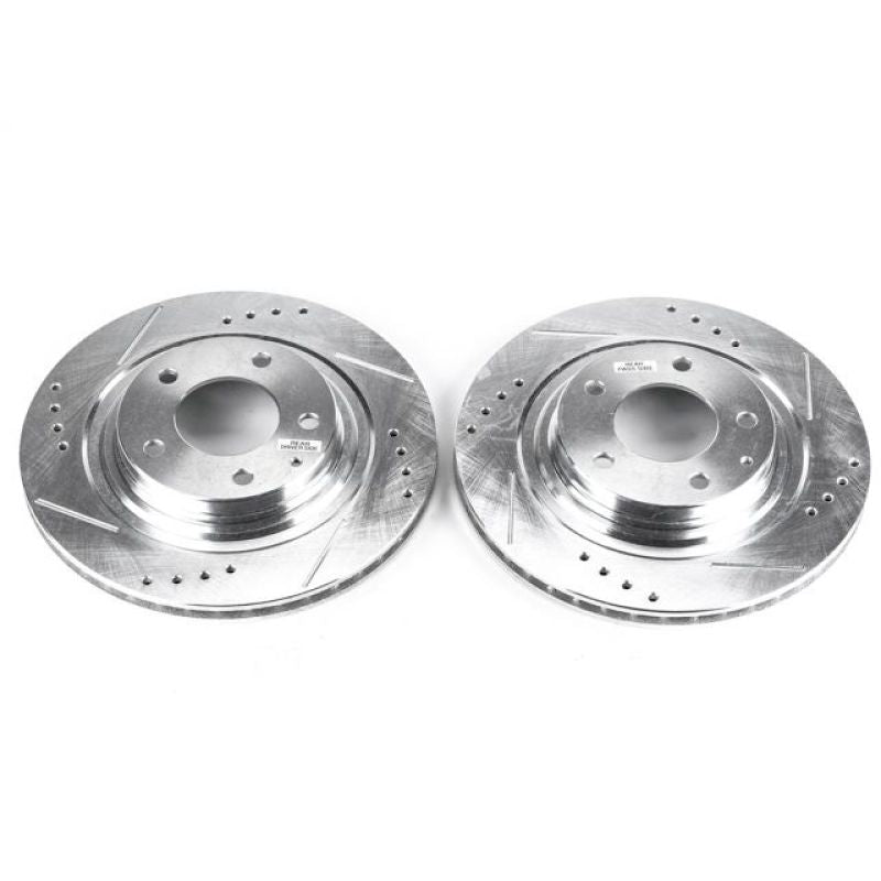 PSB Evolution Drill/Slot Rotor - Power Stop 93-95 Mazda RX-7 Rear Evolution Drilled & Slotted Rotors - Pair
