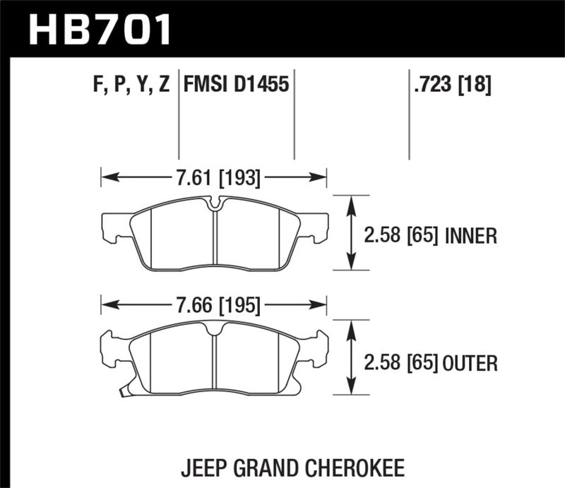 HAWK LTS Brake Pads - Hawk 11-12 Dodge Durango / 11-12 Jeep Grand Cherokee LTS Front Street Brake Pads