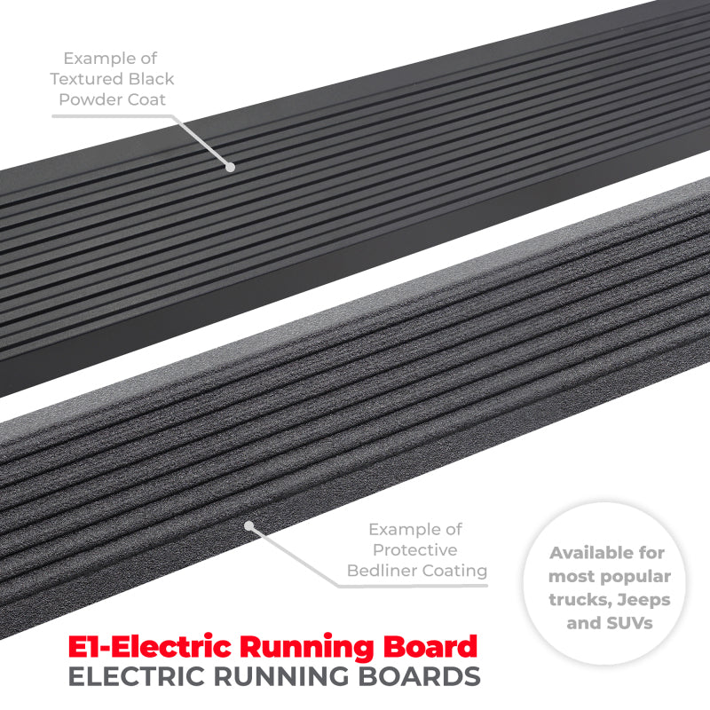 GOR RealTruck VoltStep Running Boards - RealTruck 21-24 Ford Bronco 4dr VoltStep Electric Running Board Kit (No Drill) - Bedliner Coating